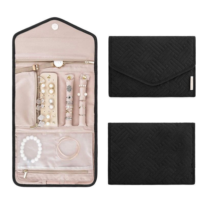 Periea Travel Jewellery Roll -Jewellery Travel Pouch Portable Case Box Organiser - Green