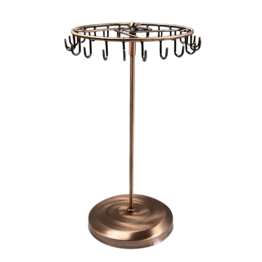 Iron Jewellery Rack Rotating Necklace Display Stand Jewellery Organiser Storage - Black