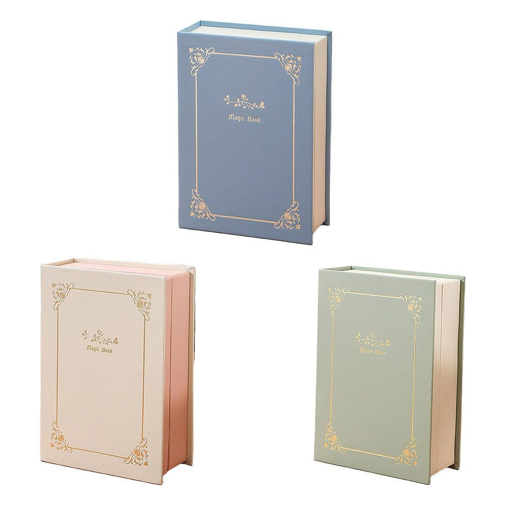 Creative PU Leather Jewelry Box Book Earrings Rings Necklace Organizer Holder - White