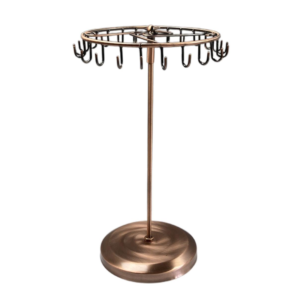 Iron Jewellery Rack Rotating Necklace Display Stand Jewellery Organiser Storage - Bronze
