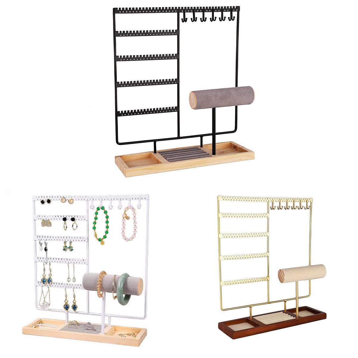 Jewelry Display Rack Earrings Organizer Stand for Jewelry Hangers Storage Holder - Black