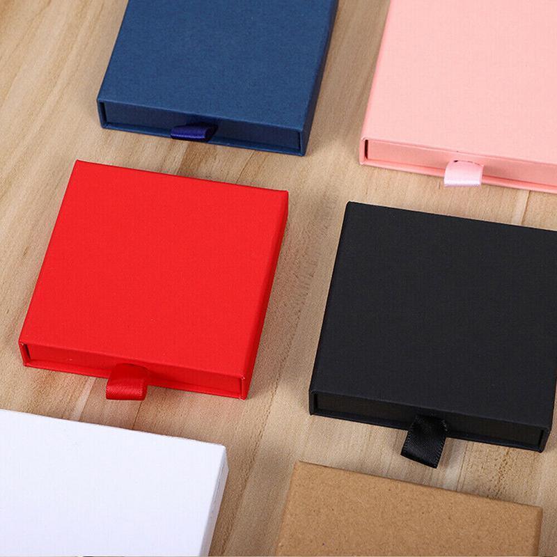 Jewellery Gift Box Necklace Ring Bracelet Bangle Earring Cardboard Box 5*5*3.5cm - Black