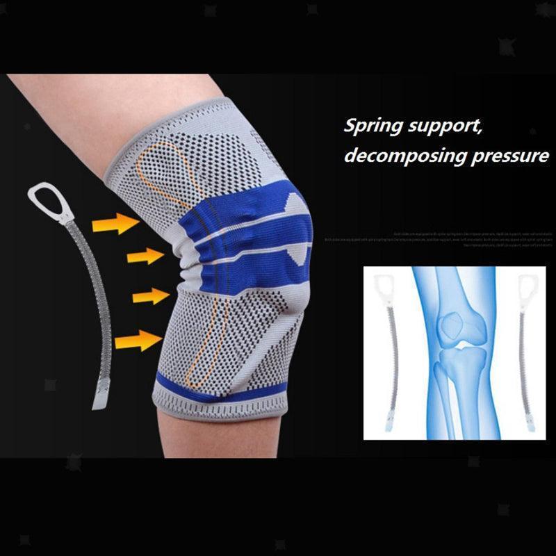 Knee Support Pads Brace Protector Full Gel Sports Joint Medial Gym Patella Strap Red - XL