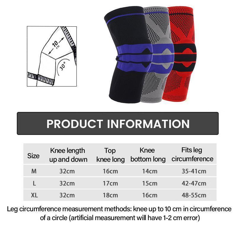 Knee Support Pads Brace Protector Full Gel Sports Joint Medial Gym Patella Strap Red - XL