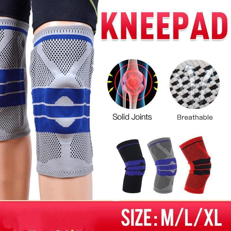 Knee Support Pads Brace Protector Full Gel Sports Joint Medial Gym Patella Strap Red - L
