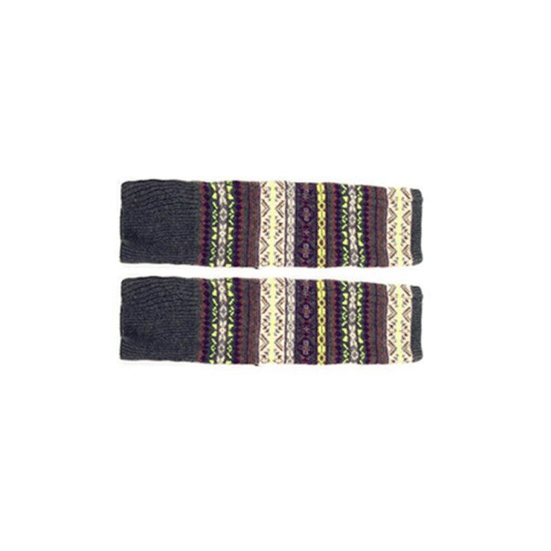 Women Ladies Winter Warm Knit Wool Leg Warmer Woolen Knee Knit Socks Leggings - Navy