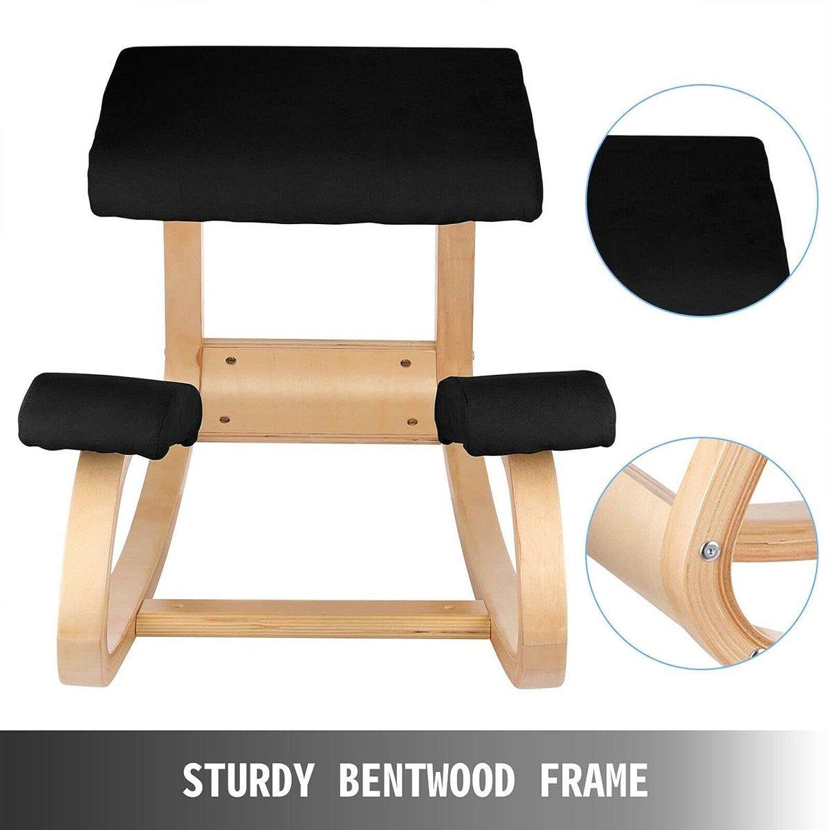 Ergonomic Kneeling Chair Rocking Office Desk Stool Upright Posture Support Seat - Dark Blue