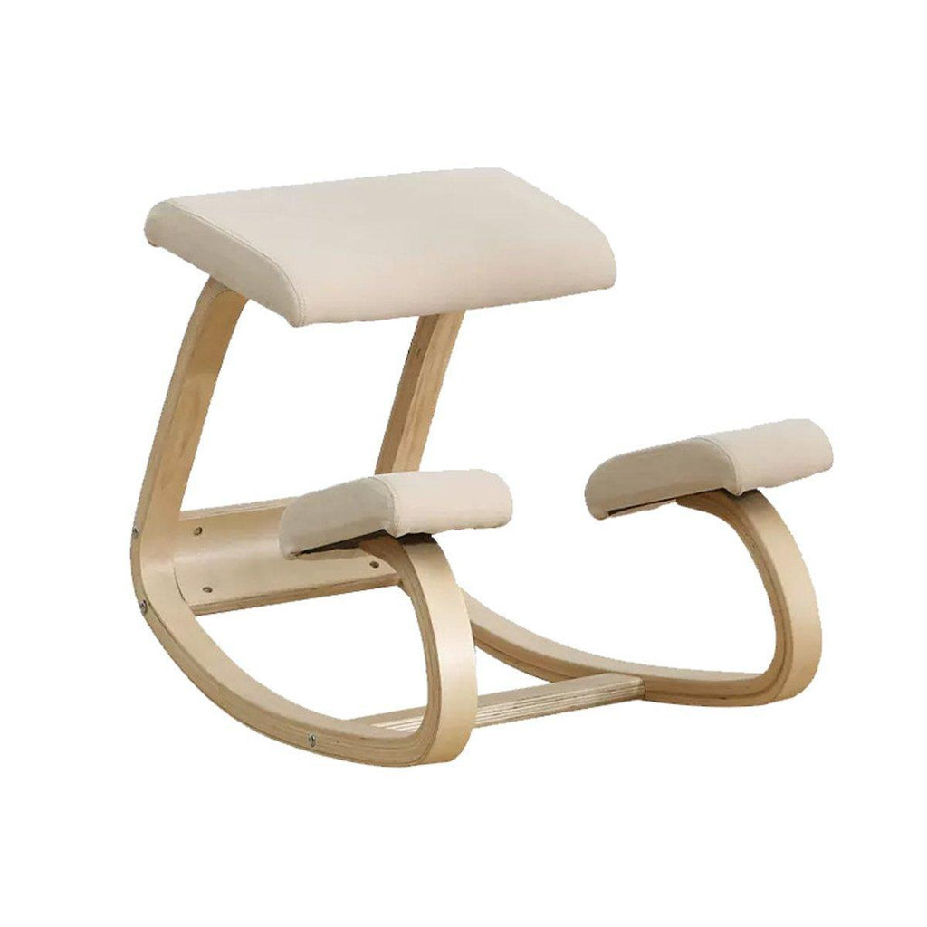 Ergonomic Kneeling Chair Rocking Office Desk Stool Upright Posture Support Seat - Wine Red