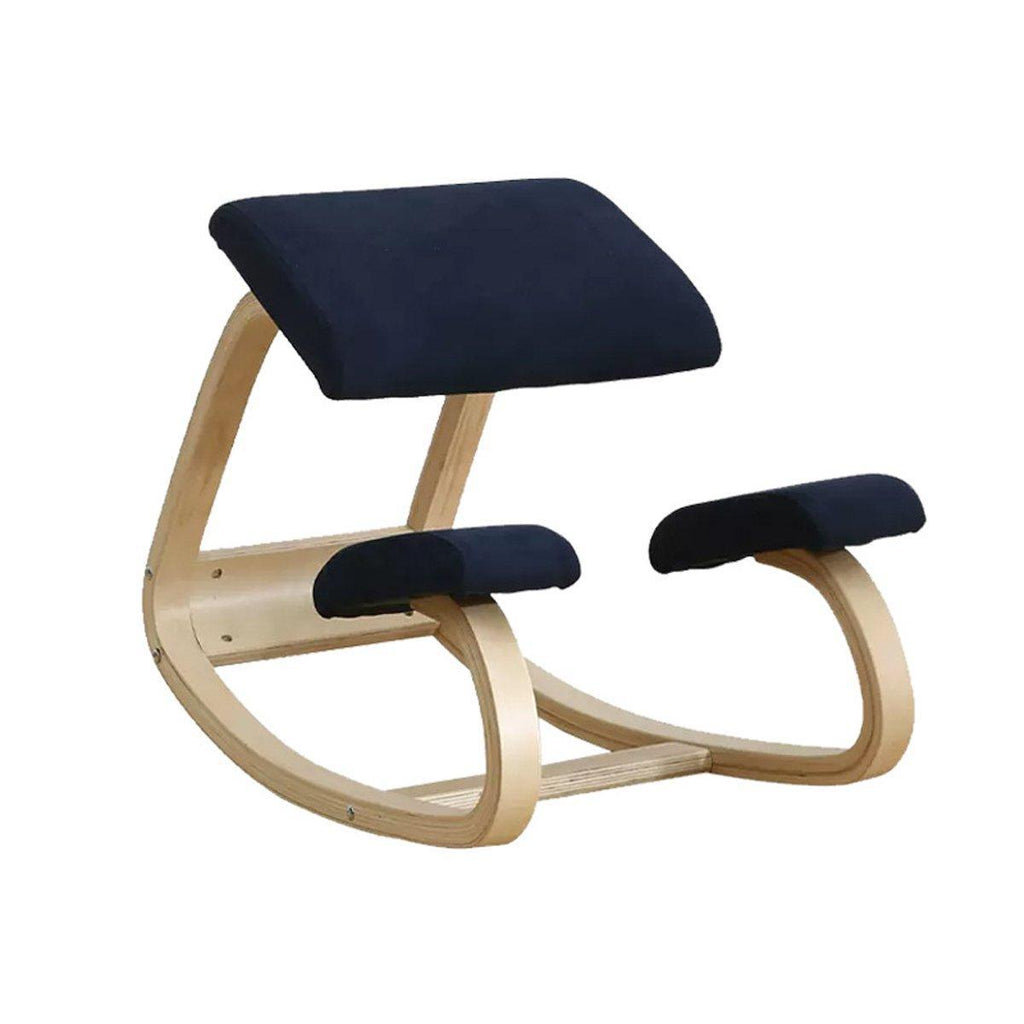 Ergonomic Kneeling Chair Rocking Office Desk Stool Upright Posture Support Seat - Wine Red