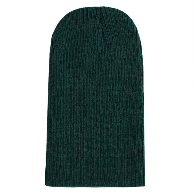 Winter Thermal Warm Women Men Hat Slouch Baggy Hat Beanie Ski Knitted Cap - Beige