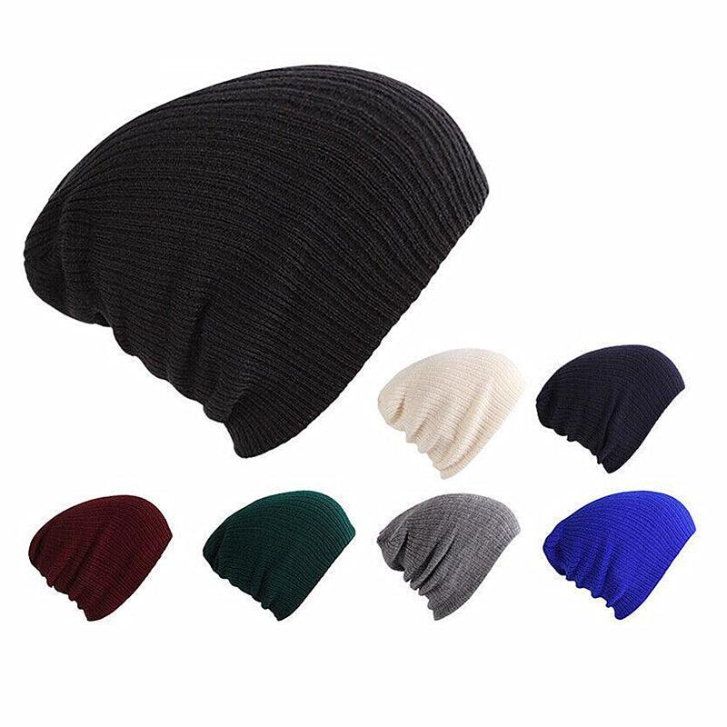 Winter Thermal Warm Women Men Hat Slouch Baggy Hat Beanie Ski Knitted Cap - Royal Blue
