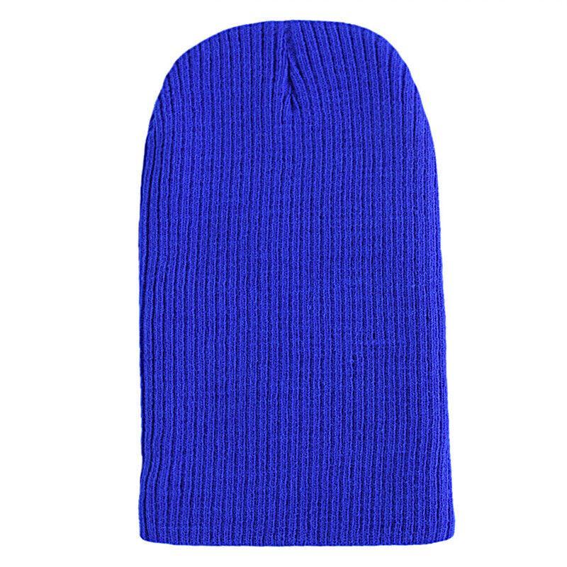 Winter Thermal Warm Women Men Hat Slouch Baggy Hat Beanie Ski Knitted Cap - Royal Blue