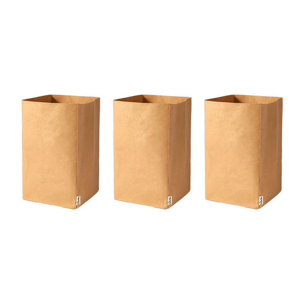 3pcs Washable Kraft Paper Storage Bag for Kitchen Desktop Refrigerator Organizer - S-Square