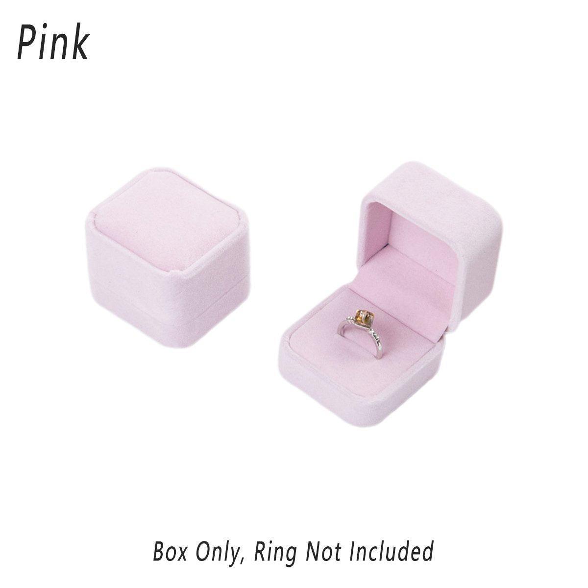 10X Flannel Ring Jewelry Earring Ring Jewelry Boxes Exquisite Gift Organizer - Pink Grey