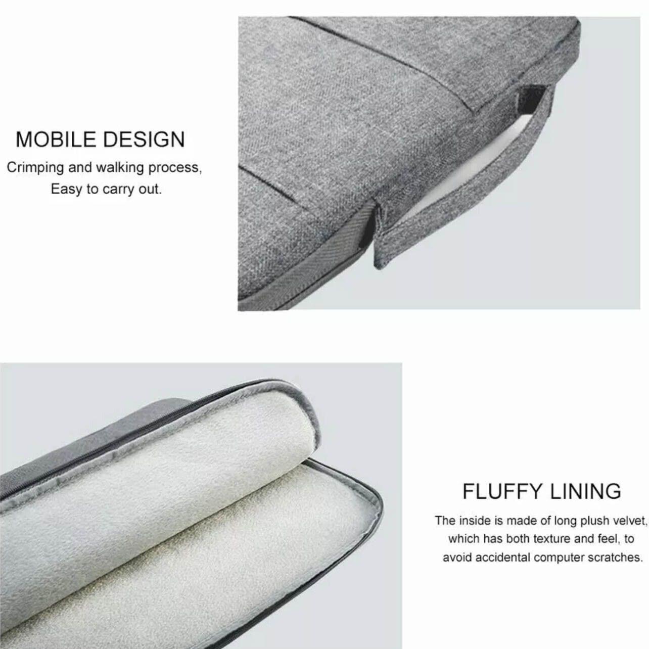 Laptop Sleeve Travel Bag Carry Case For MacBook Air Pro 14.1”-15.4” - Light Grey