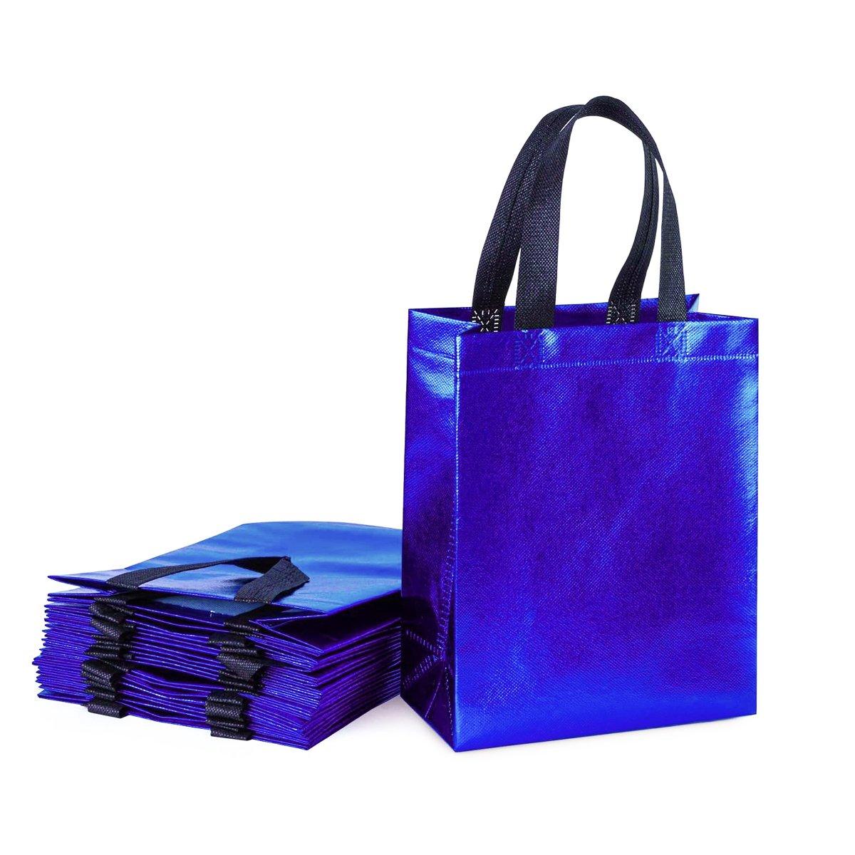 24pcs Laser Non Woven Gift Bags Tote Bags for Party Favor Wedding and Birthday - Rose Red