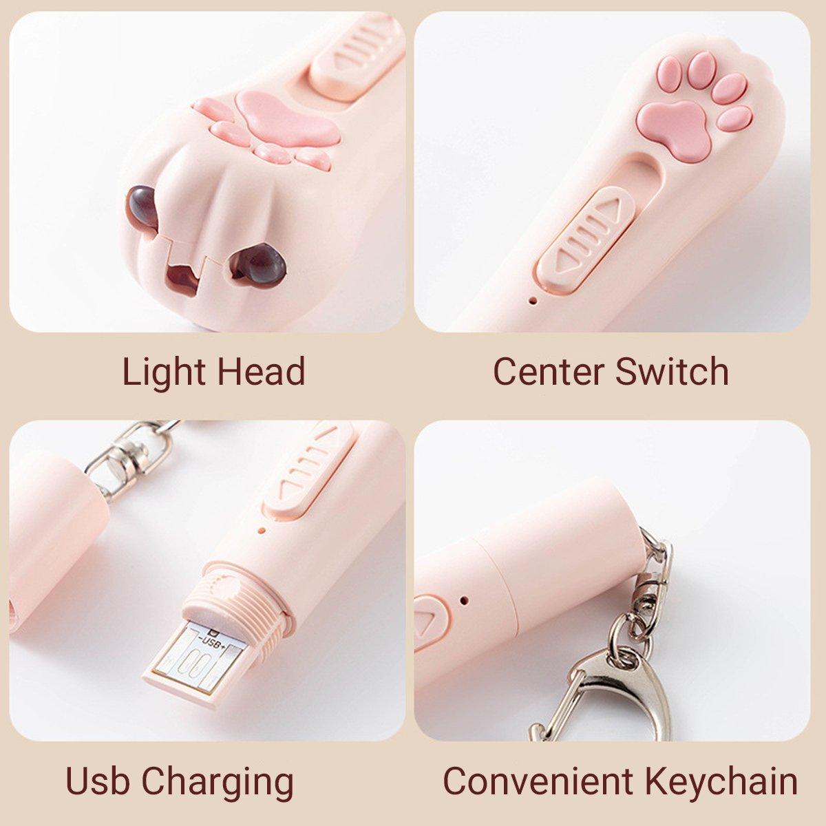 Mini Handheld Cat Claw Teasing Toy Interactive Pet Play Wand for Kitten Exercise - Purple