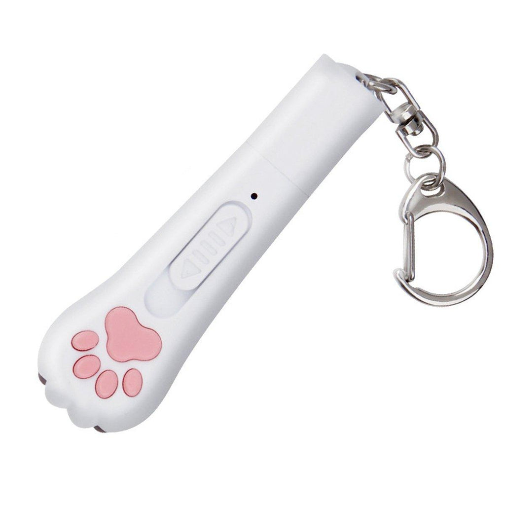 Mini Handheld Cat Claw Teasing Toy Interactive Pet Play Wand for Kitten Exercise - White