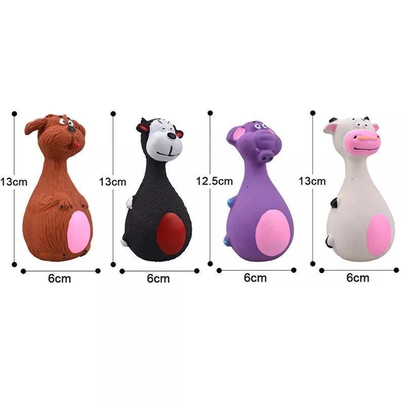 Latex Squeaky Dog Toys Puppy Pet Chew Toys Squeaker Soft and Interactive - Brown