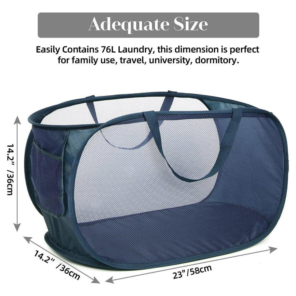 Large Folding Laundry Basket Collapsible Storage Organizer Dirty Clothes Hamper - White