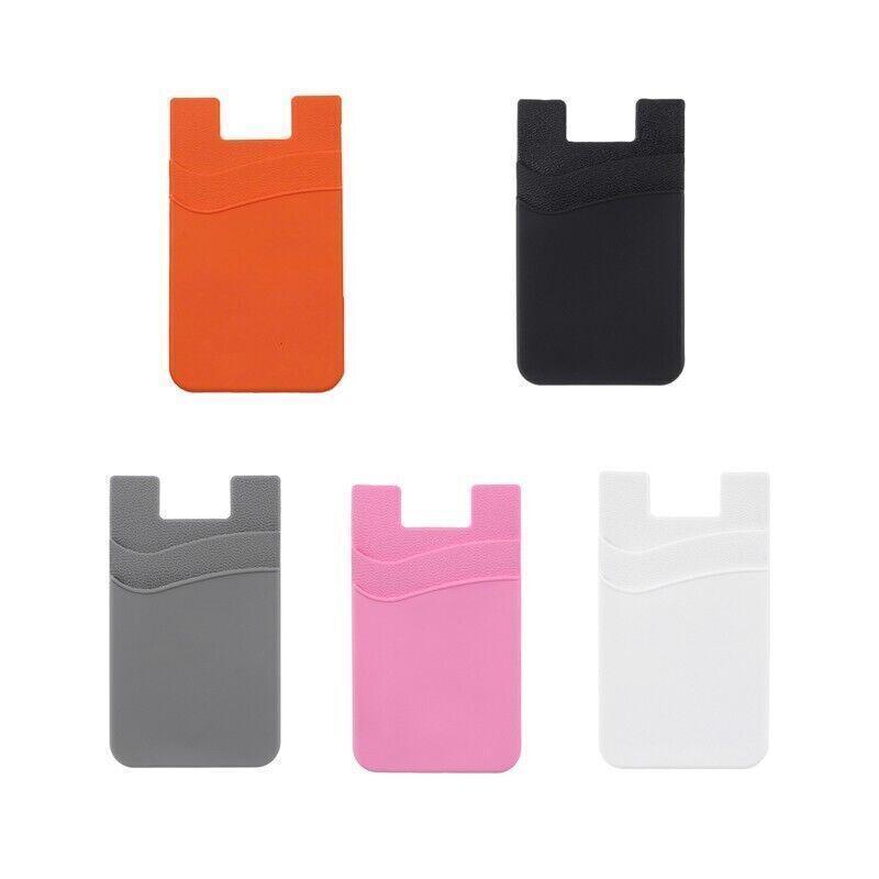 Silicone Phone Card Holder Double Layer Adhesive Wallet with 3M Backing - Green