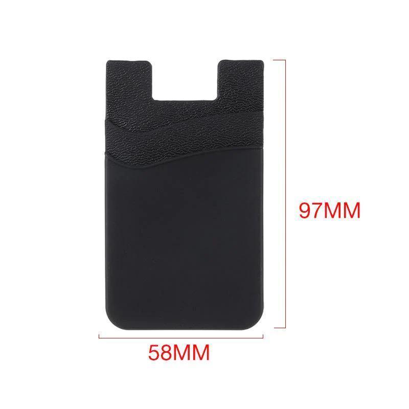 Silicone Phone Card Holder Double Layer Adhesive Wallet with 3M Backing - Green