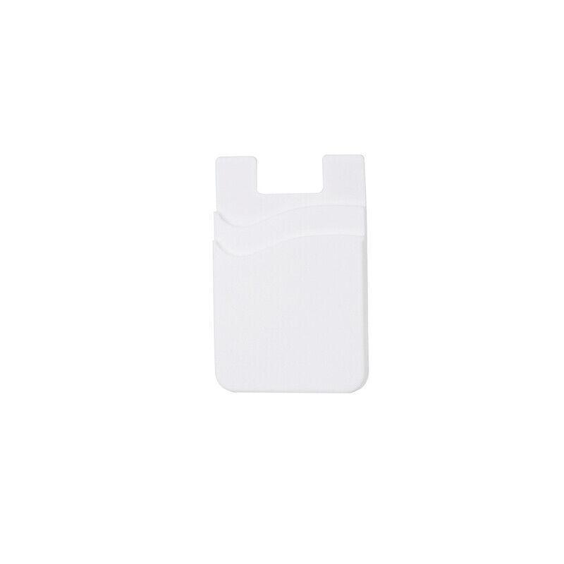 Silicone Phone Card Holder Double Layer Adhesive Wallet with 3M Backing - Grey