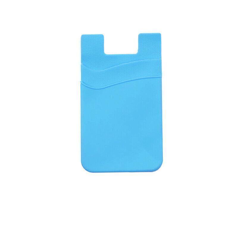Silicone Phone Card Holder Double Layer Adhesive Wallet with 3M Backing - Pink