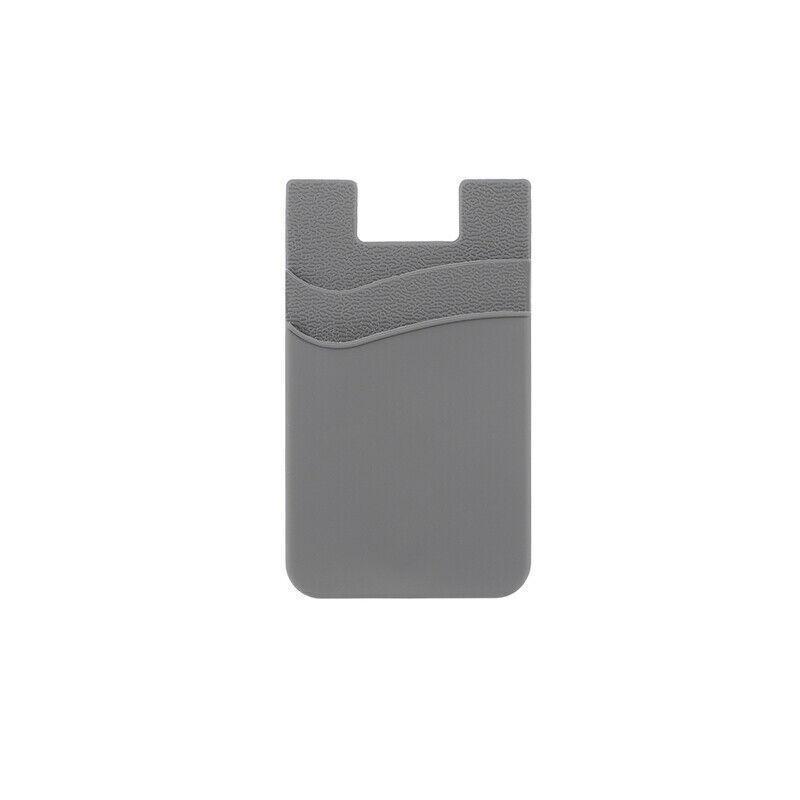 Silicone Phone Card Holder Double Layer Adhesive Wallet with 3M Backing - Red