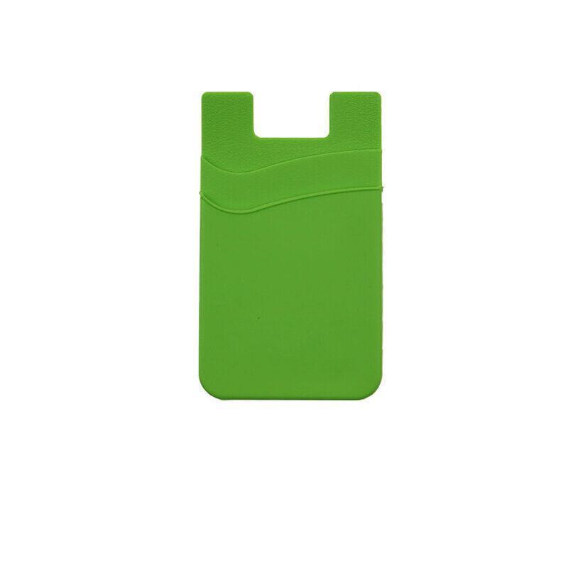 Silicone Phone Card Holder Double Layer Adhesive Wallet with 3M Backing - Red