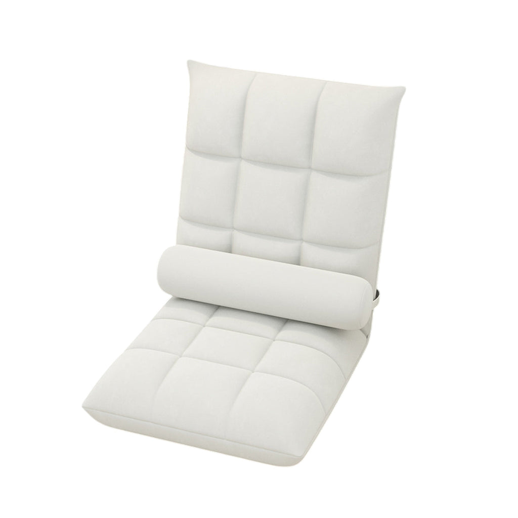Floor Lounge Sofa Bed Chair with Lumbar Pillow Folding Adjustable Cushion - Pink