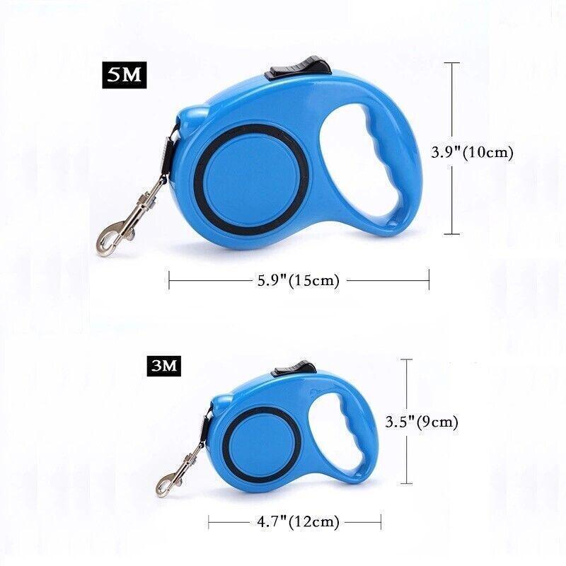 3M Retractable Dog Lead Leash Long Stong Extendable Lockable Rope Heavy Duty - Green