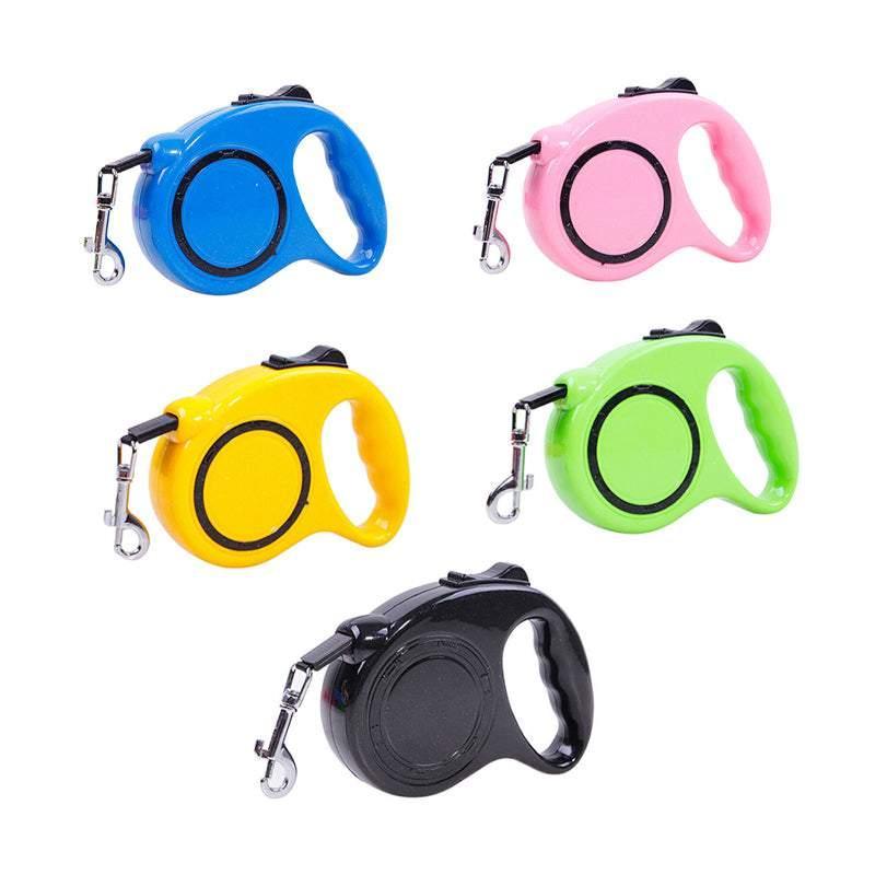 3M Retractable Dog Lead Leash Long Stong Extendable Lockable Rope Heavy Duty - Pink
