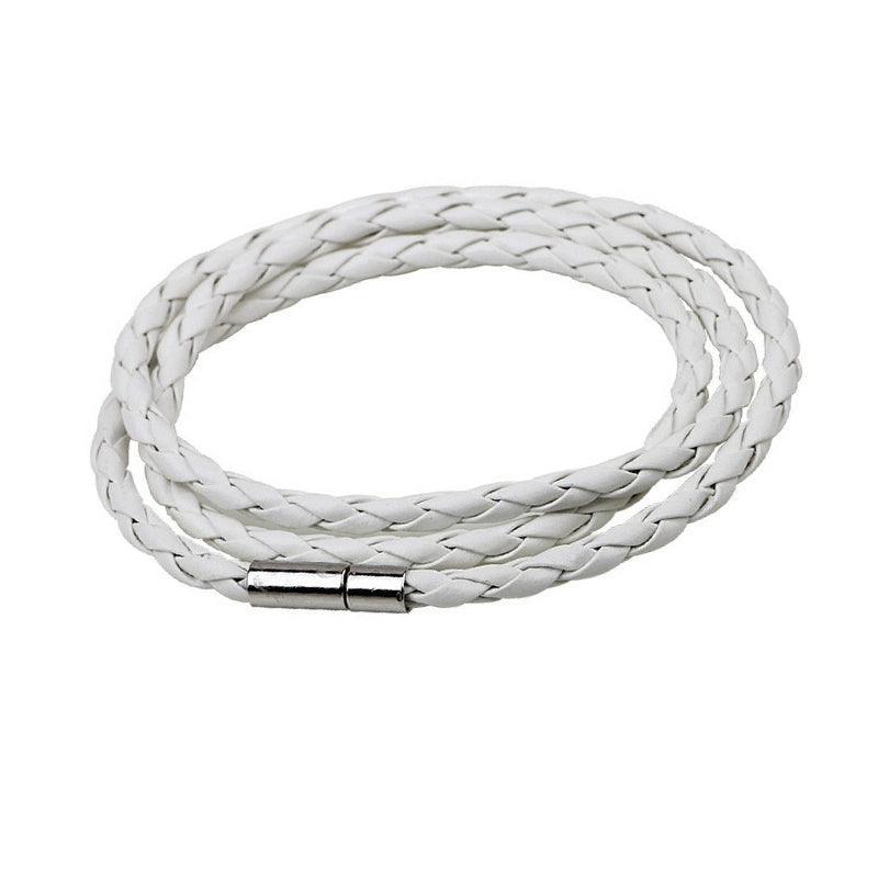 1Pc New Fashion Men Women Three Laps Pu Leather Bracelet Wristband Bangle Punk - Black