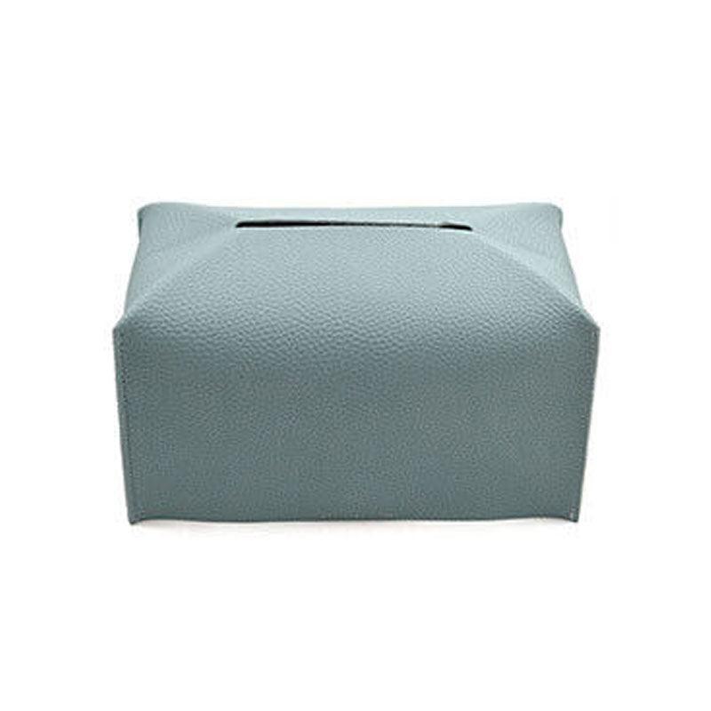 Large Size Tissue Box Dispenser Paper Holder Napkin Case Pu Leather Cover - Black