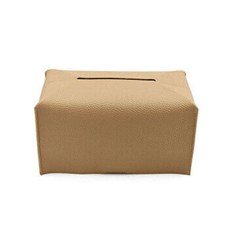 Large Size Tissue Box Dispenser Paper Holder Napkin Case Pu Leather Cover - Pink