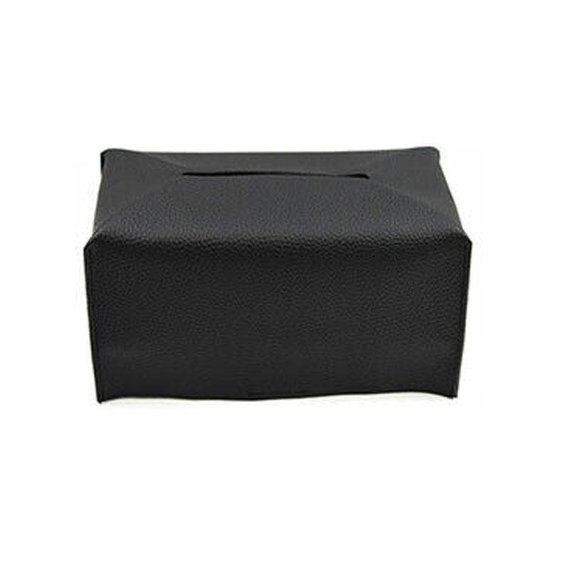 Large Size Tissue Box Dispenser Paper Holder Napkin Case Pu Leather Cover - White