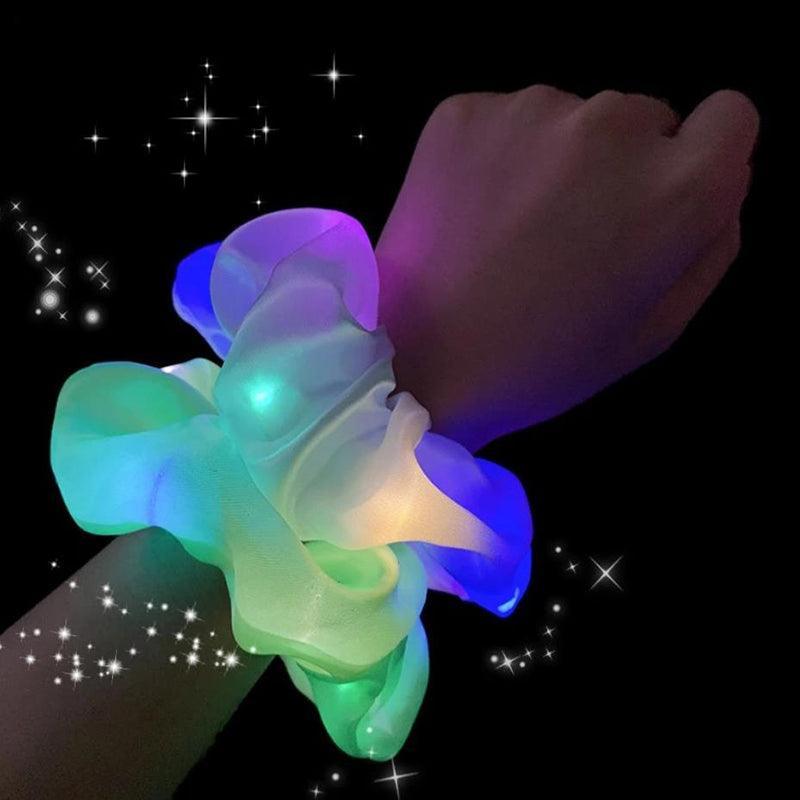 Led Shinny Hair Ties Elastic Scrunchies Women Teen Party Accessories - Green