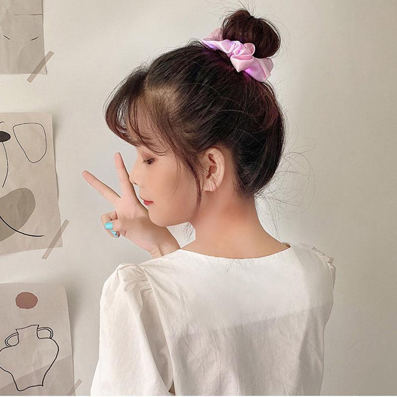 Led Shinny Hair Ties Elastic Scrunchies Women Teen Party Accessories - Orange