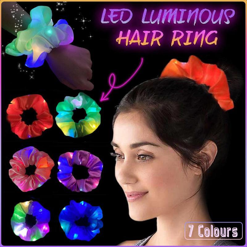 Led Shinny Hair Ties Elastic Scrunchies Women Teen Party Accessories - Purple