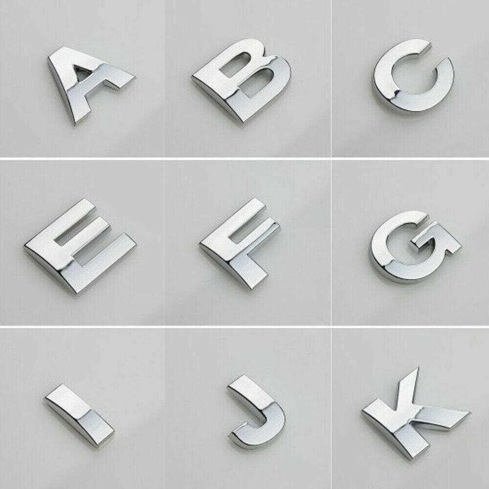 A-Z Alphabet Letters Car Sticker Self Adhesive Auto Badge Emblem 3D Chrome Good - I