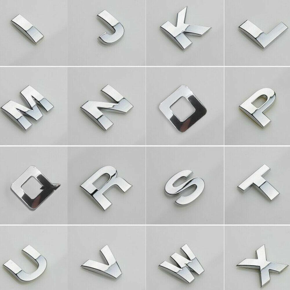 A-Z Alphabet Letters Car Sticker Self Adhesive Auto Badge Emblem 3D Chrome Good - J