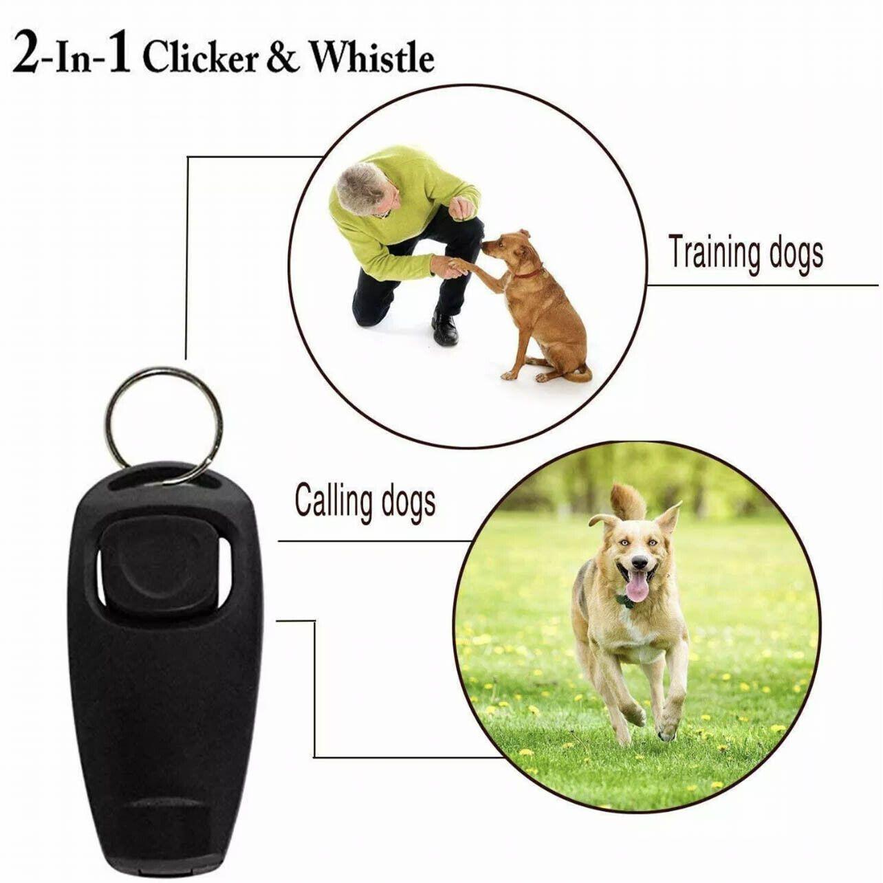 Dog Whistle and Clicker Set for Training Stop Barking Obedience Tool Combo - Light Green