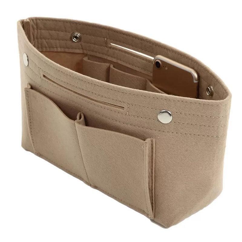 Travel Organiser Handbag Felt Bag Tote Insert Liner Purse Pouch Women 25*16*9Cm - Light Grey