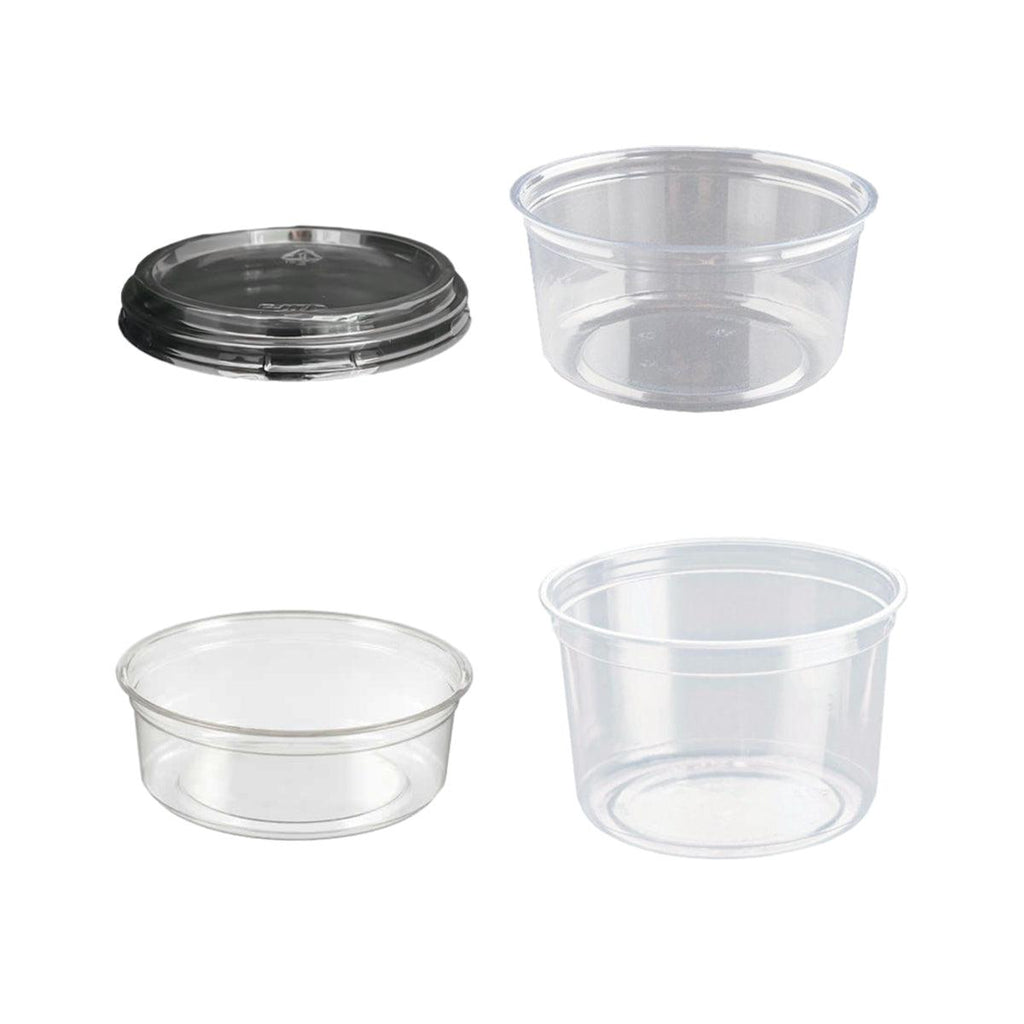 100PCS Transparent Packing Box Plastic Dessert Bowl Food Container - Lid