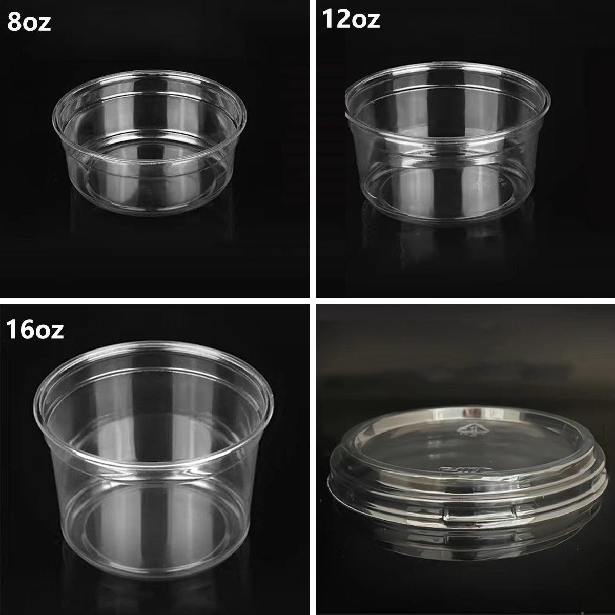 100PCS Transparent Packing Box Plastic Dessert Bowl Food Container - Lid