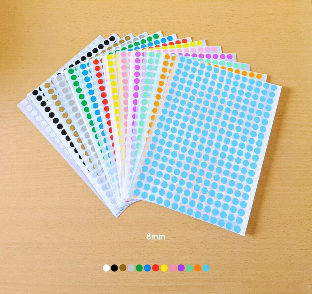 Green Assorted Sizes Colour Sticker Dots Adhesive Round Labels Circular Spot Scrapbook - 25mm*40 Dots