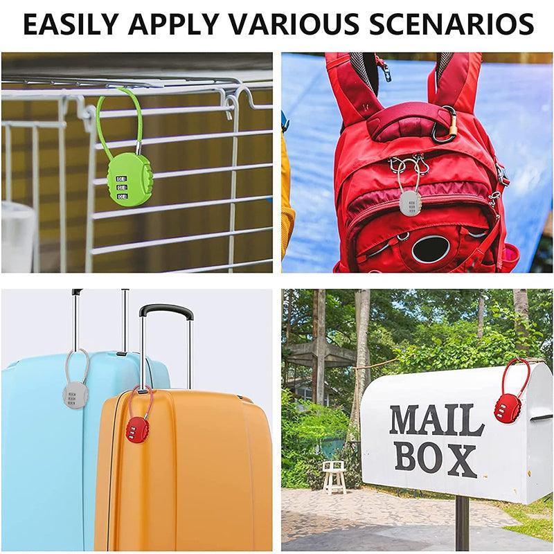 Combination Lock Padlock Locker 3 Digit Security Bike Suitcase Luggage Bag - Green