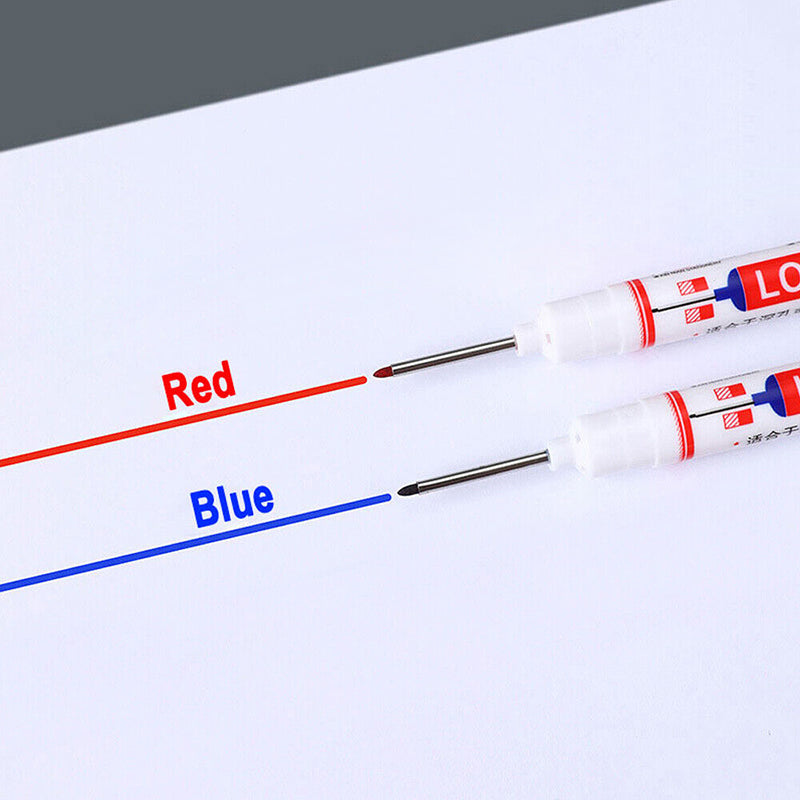 6Pcs Long Head Deep Hole Long Nosed Marker Multifunction Marker Deep Drill Hol