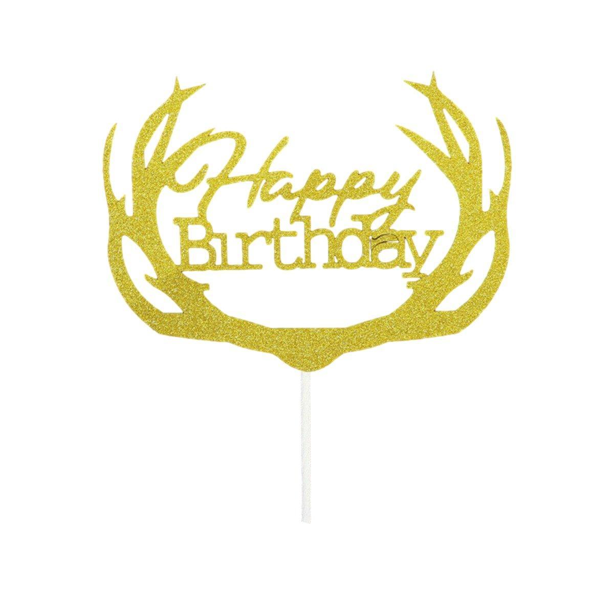 Happy Birthday Cake Topper Colour Printed Acrylic Party Decorations - Blue-Long Strip